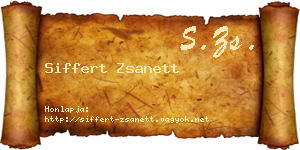 Siffert Zsanett névjegykártya